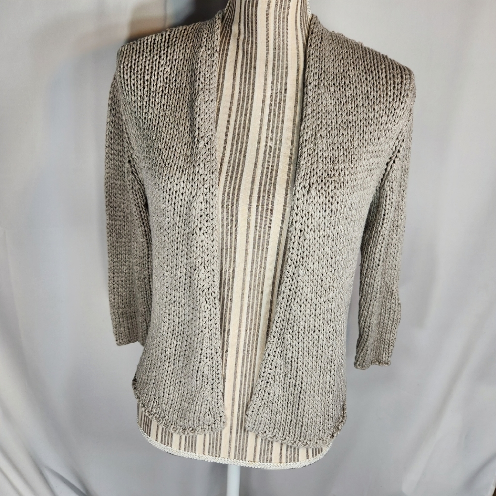 avec Taupe Open Front Long Sleeve Cardigan Size Small